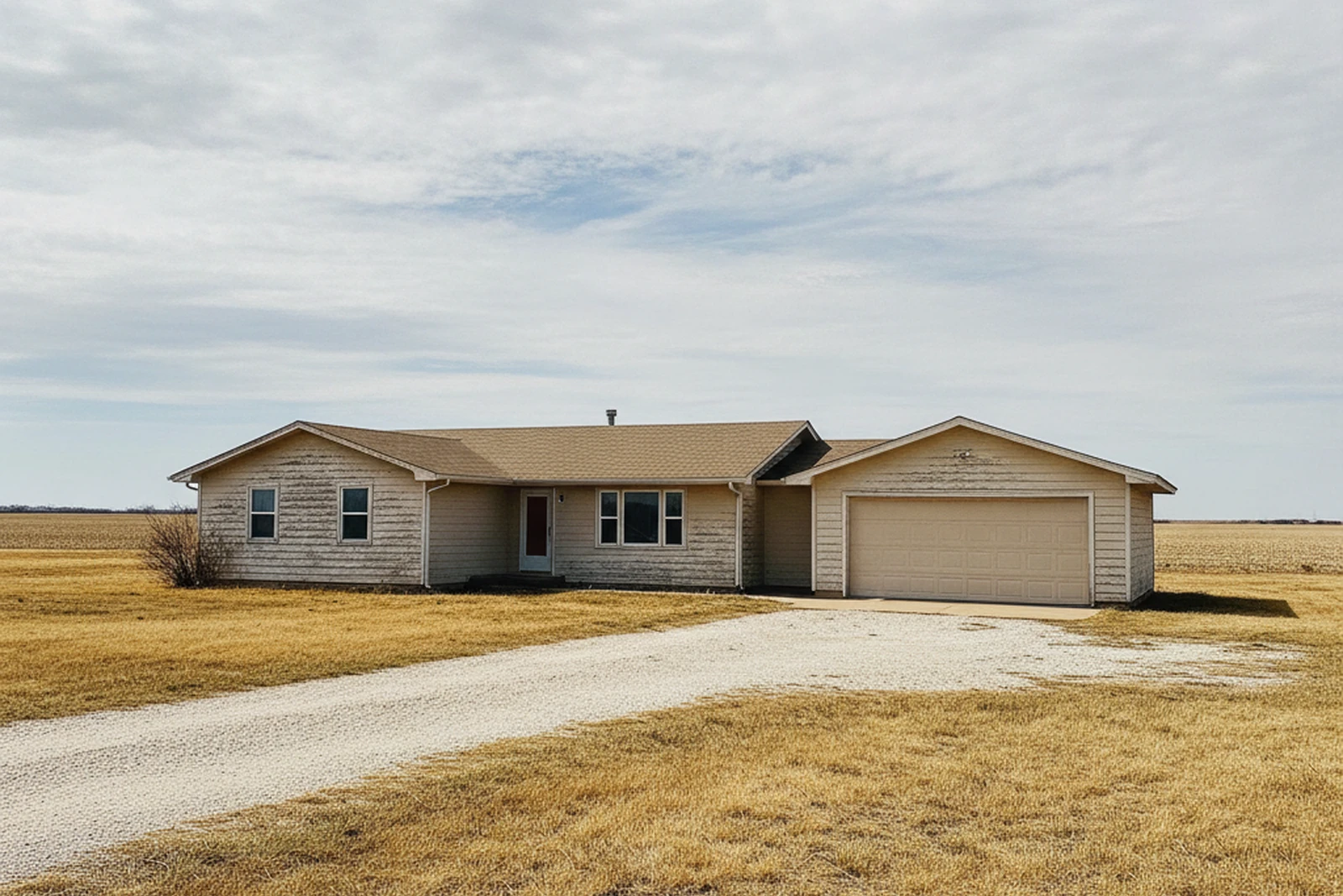 Garfield County rural Oklahoma home chalked exterior Waukomis Hennessey US-81 corridor wheat belt residential painting